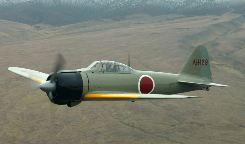 One of only.a handful of airworthy original A6M Zeroes, this example was photographed in 2004 (Marc Grossman)
